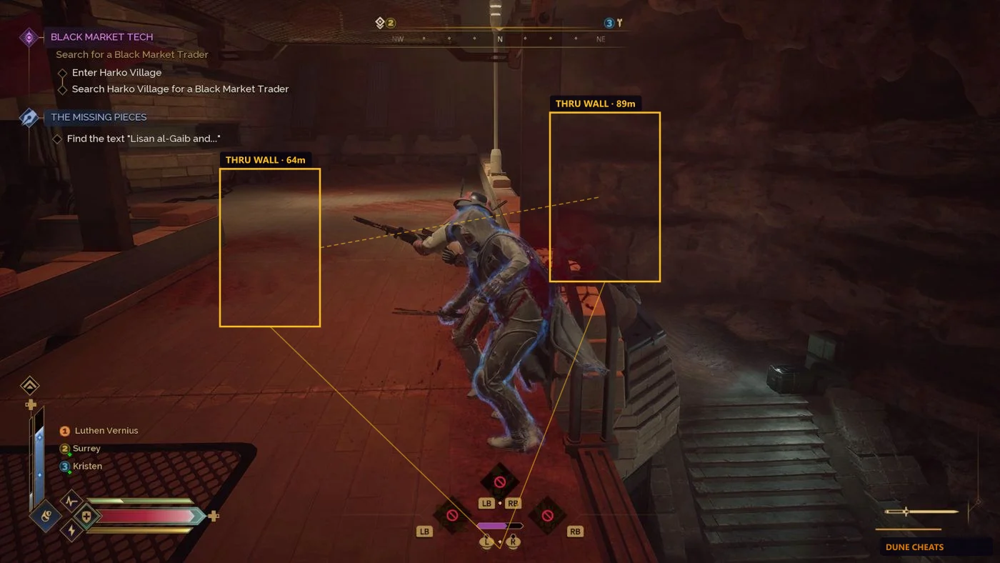 Wallhack outlines for players and NPCs on Arrakis